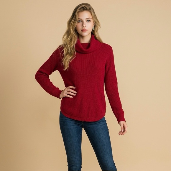 Ralph Lauren Sweaters - Ralph Lauren Red Cowl Neck Knit Sweater